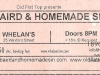 Dan Baird & Homemade Sin @ Whelan's 2012,Dan Baird Ticket