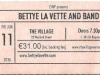 Betty LaVette Band, The Village, Dublin 2010, Ticket